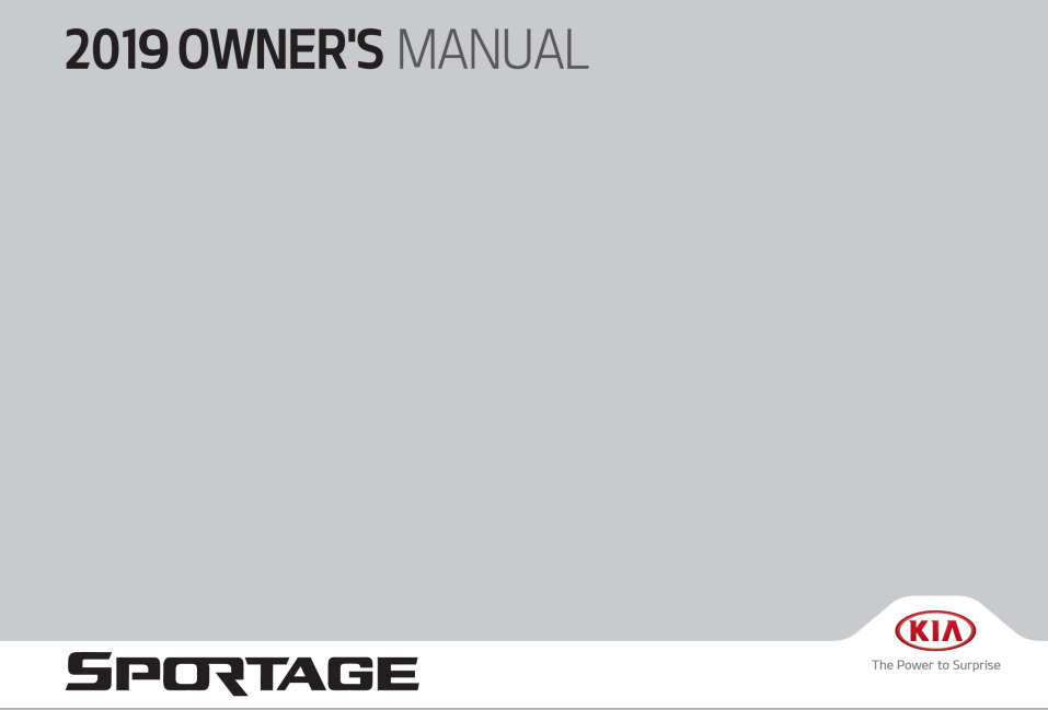 2019 Kia Sportage Owner’s Manual Image