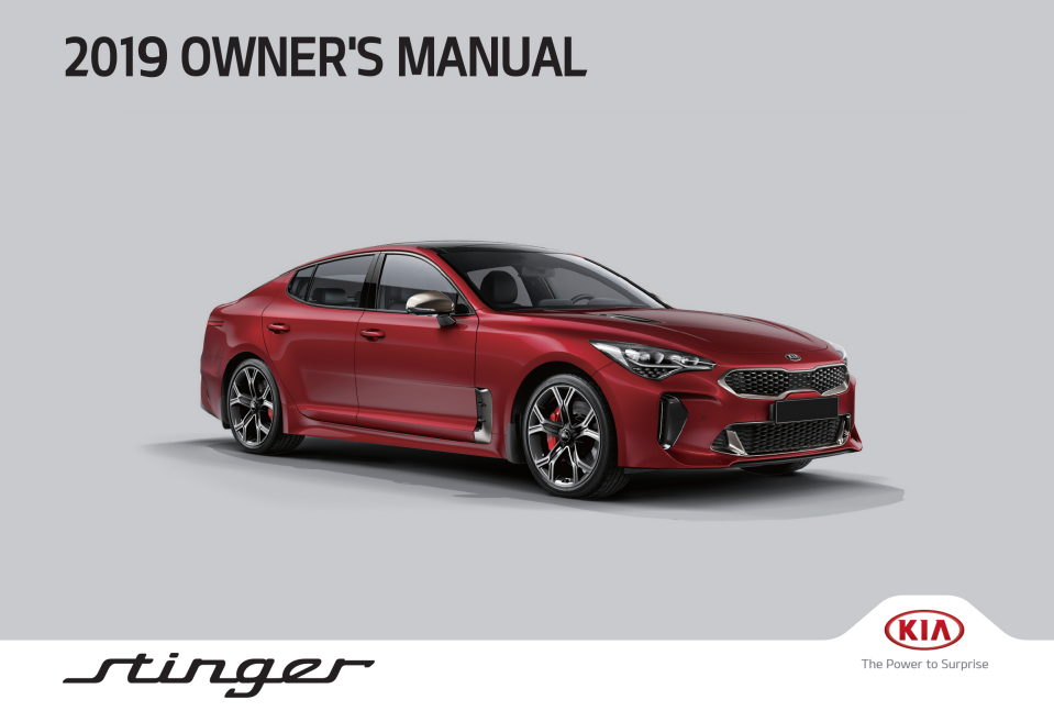 2019 Kia Stinger Owner’s Manual Image