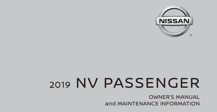 2019 Nissan NV Passenger owner’s manual Image