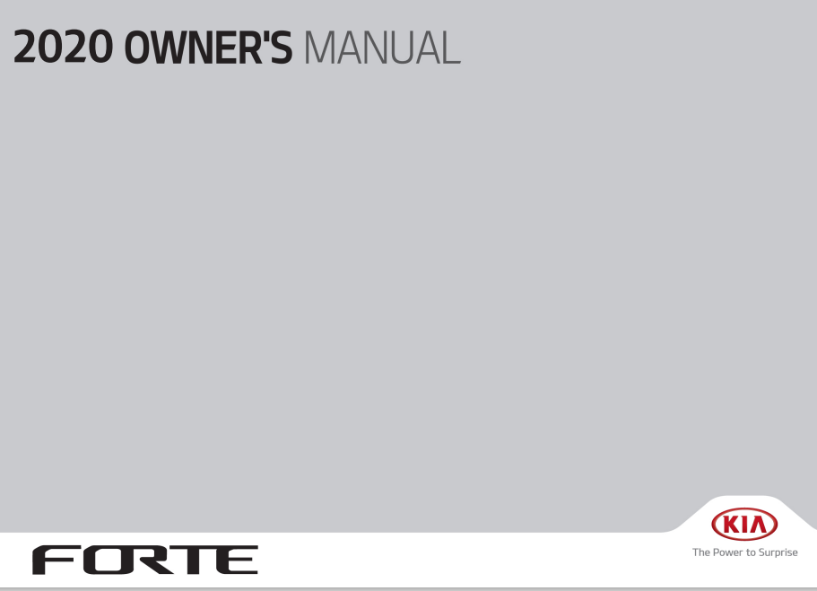2020 Kia Forte Owner’s Manual Image