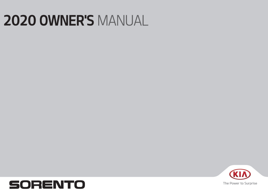 2020 Kia Sorento Owner’s Manual Image