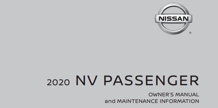 2020 Nissan NV Passenger owner’s manual Image