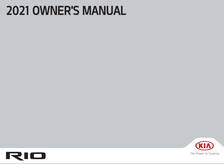 2021 Kia Rio Owner’s Manual Image