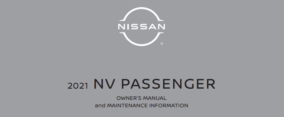 2021 Nissan NV Passenger owner’s manual Image
